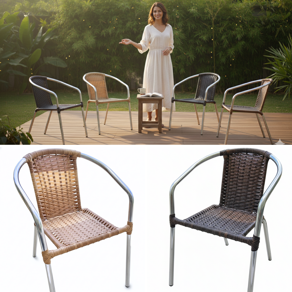 Cadeira Alumínio com Fibra Sintética - Imagem 1