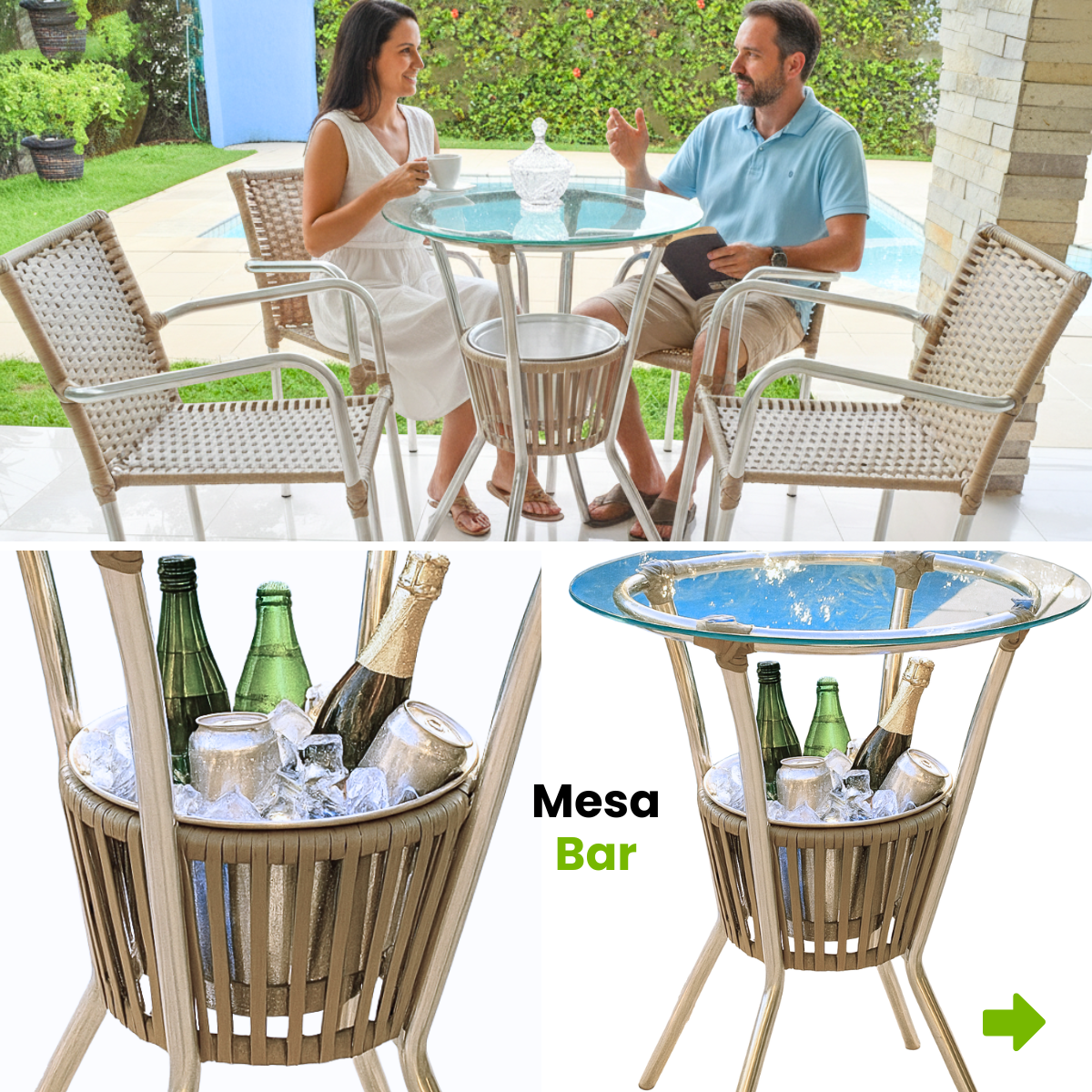 Mesas de Alumínio com Fibra Sintética - Imagem 4