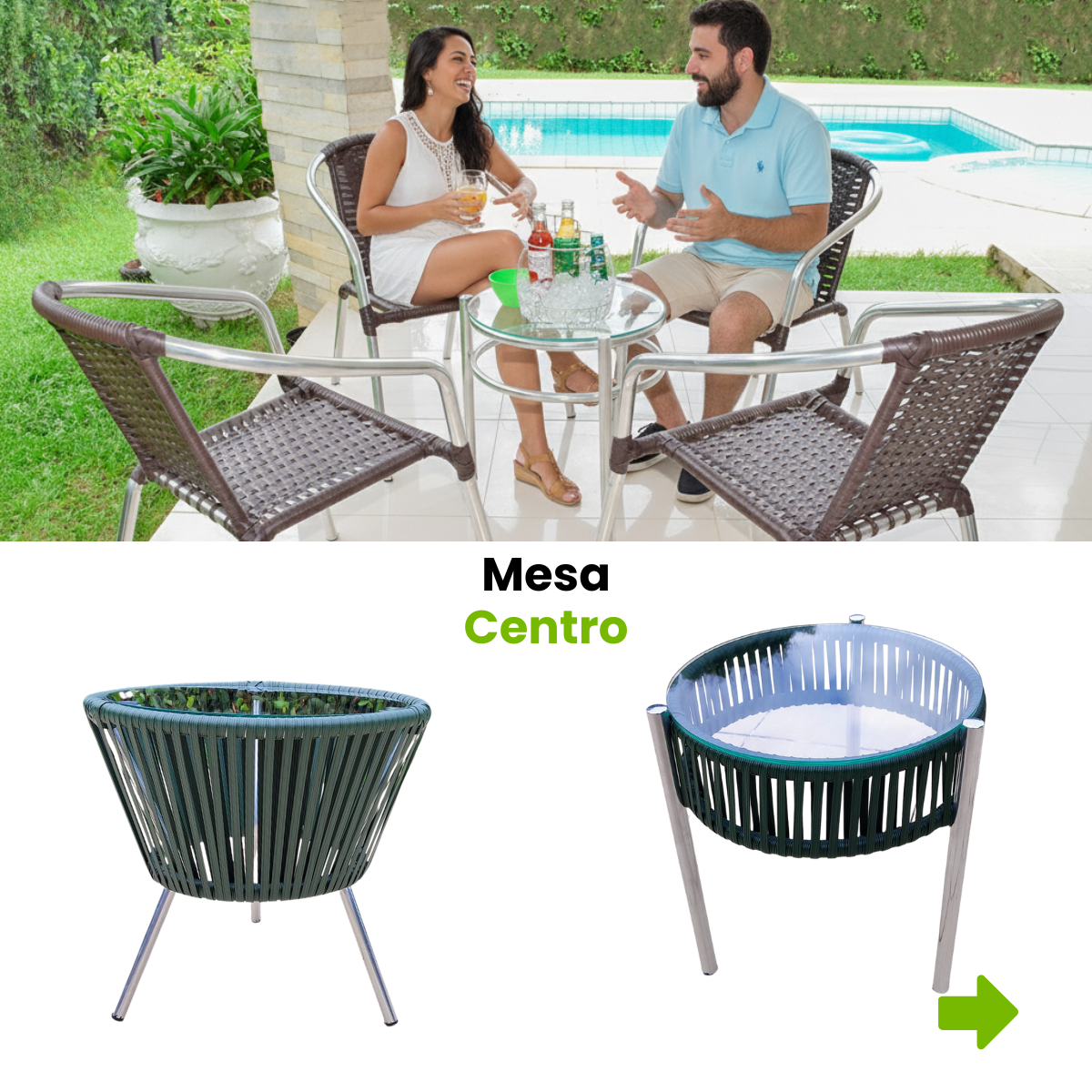 Mesas de Alumínio com Fibra Sintética - Imagem 3